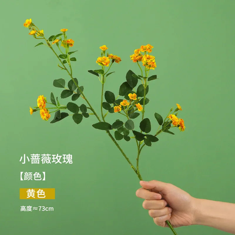 2/6/12pcs 73cm Simulated Small Rose Flower Multi Head Simulated Rose Flowers Artificial Bouquet Wedding Decoration Fake Flower