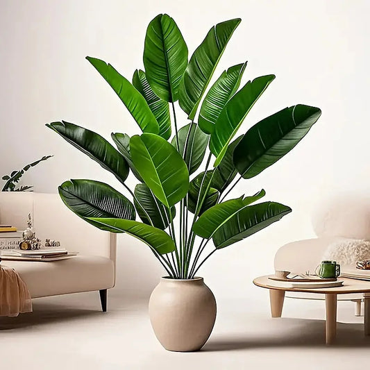 1 pcs Artificial Banana Tree Fake Palm Leaf Monstera Leaf Large Tropical Palm Tree Realistic Green Plant for Home Decoration