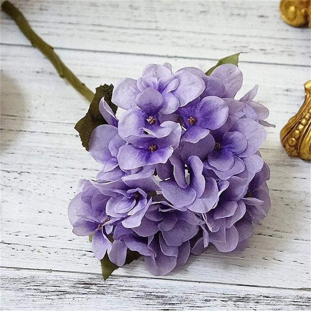 Silk Hydrangea Artificial Flowers Vase for Home Decoration Accessories Wedding Decorative Fake Plants Christmas Garland Material