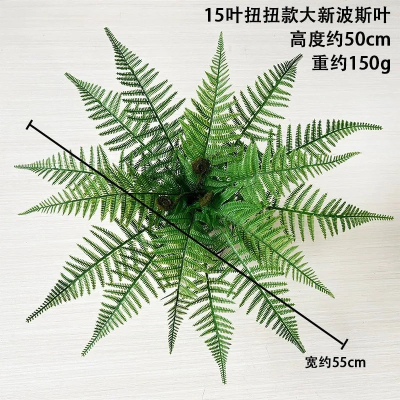 Large Bouquet Simulation Plants Soft Greenery Simulation Fern Plant Wall with Material Persian Grass Fake Plants Home Decor