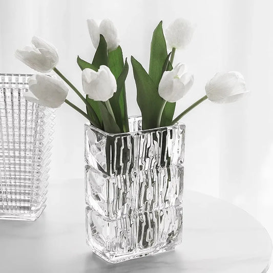 Livetai Modern Minimalist Glass Vase Scandinavian Living Room Transparent Flower Holder Hydroponic Water  Home Decor