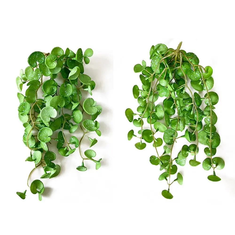 Soft Glue Artificial Plant EVA Green Faux Copper Coin Grass Garden Decoration Home Office Succulent Plants Leaves Home Office