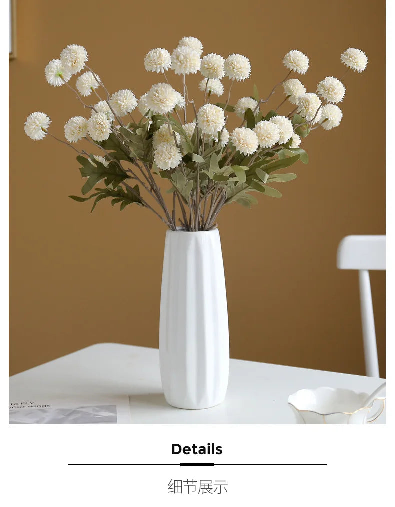 10 pcs Dandelion Artificial Flower Wedding  5 Head Fake Flowers Small Thorn Ball Home Decoration Bouquet Valentine's Day