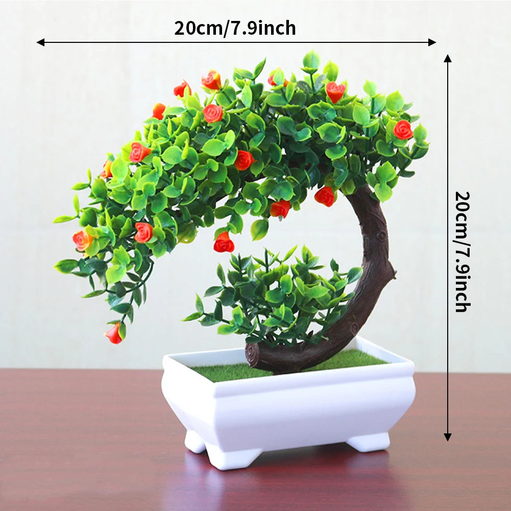 Bonsai Small Tree Pot Artificial Plants Fake Plant Flowers Potted Ornaments for Home Room Table Decoration Hotel Garden Decor