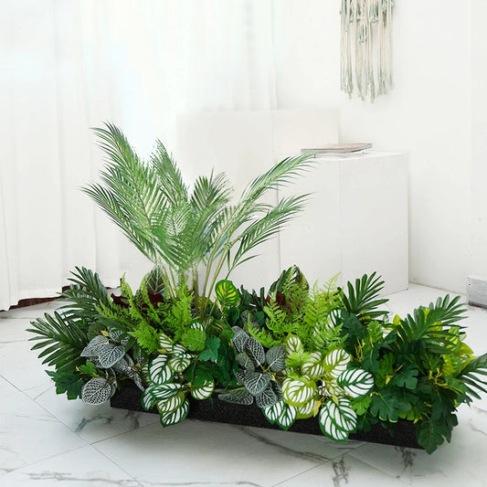 Artificial Fern plants wall decoration leaf accessories turtle back leaf Persian green plant wall accessories home decoration