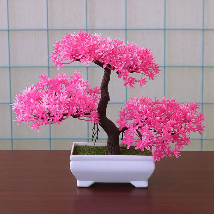 Bonsai Small Tree Pot Artificial Plants Fake Plant Flowers Potted Ornaments for Home Room Table Decoration Hotel Garden Decor