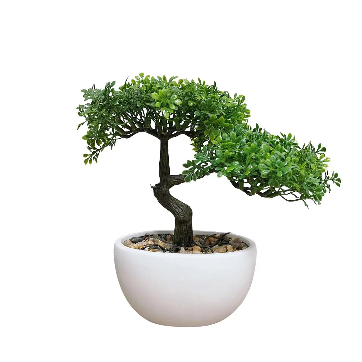 HXGYZP Bonsai Tree Artificial Plants Cypress Pine Tree With White Ceramic Pot Home Decor Indoor Office Desktop Plant Ornaments