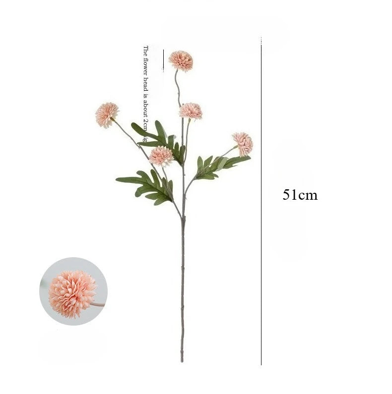 10 pcs Dandelion Artificial Flower Wedding  5 Head Fake Flowers Small Thorn Ball Home Decoration Bouquet Valentine's Day