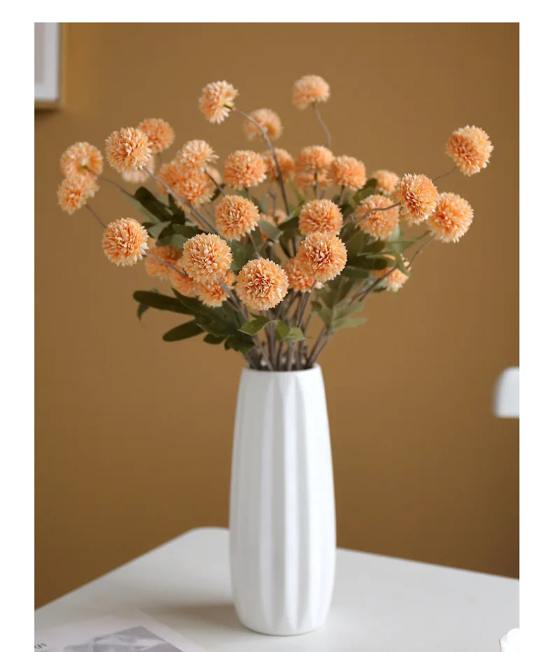 10 pcs Dandelion Artificial Flower Wedding  5 Head Fake Flowers Small Thorn Ball Home Decoration Bouquet Valentine's Day