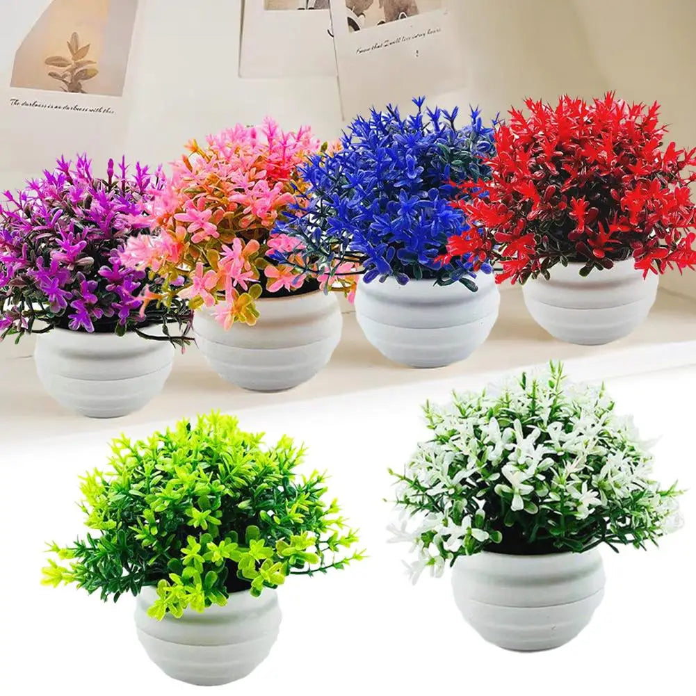 Artificial Plant Bonsai Desktop Small Face Plant Flower Pot Kitchen Bedroom Office Tabletop Decoration Potted Flower Ornament