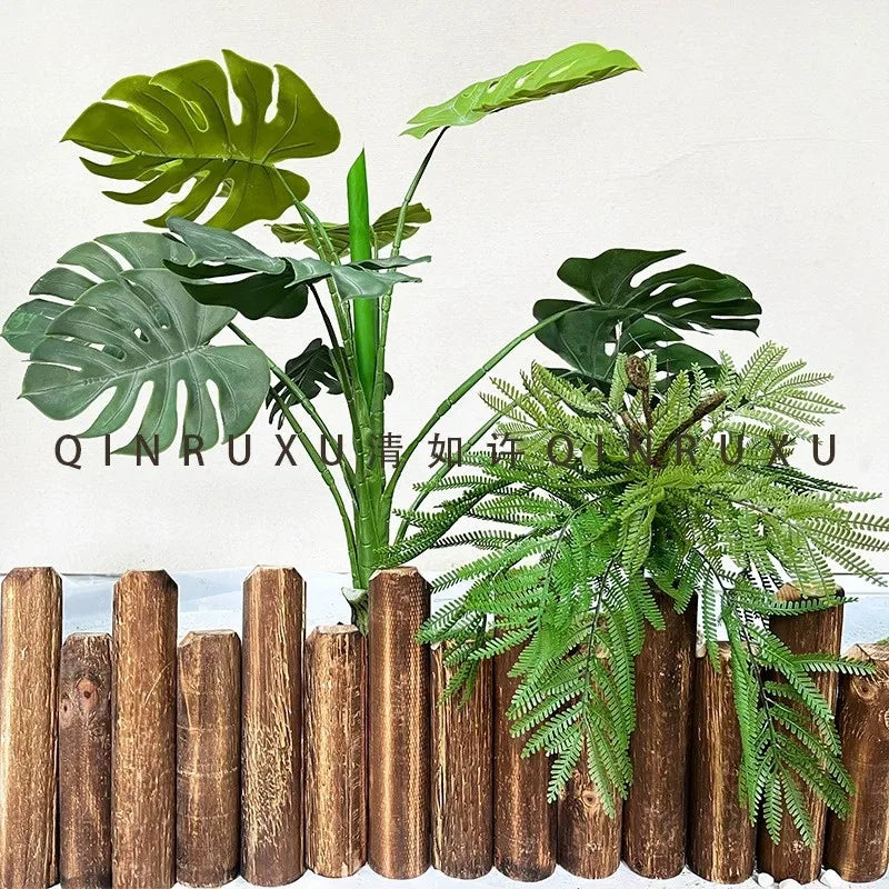 Large Bouquet Simulation Plants Soft Greenery Simulation Fern Plant Wall with Material Persian Grass Fake Plants Home Decor