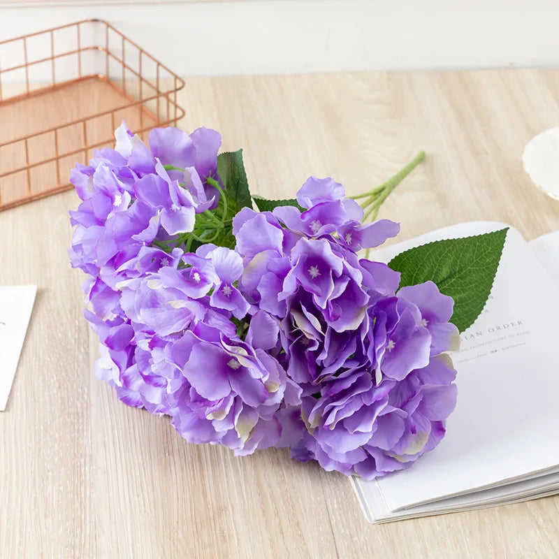 Hydrangea Silk Flowers Pink Hydrangea Artificial Flowers Fake Bouquet Flower Arrangements for Home Wedding Centerpieces Decor
