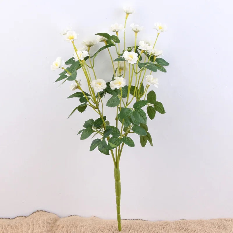 15 Small Heads Rose Artificial Flowers Flower with Stems Bouquet Wedding Centerpieces Party Table Floral Arrangements Home Decor