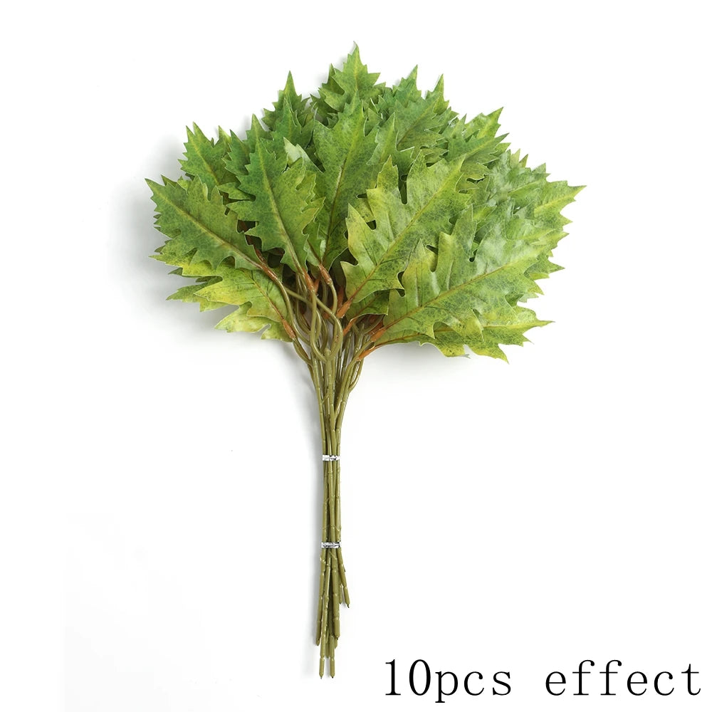 2/5pcs Artificial Maple Leaves Fake Plants Garden Wedding Marriage Decoration Outdoor for Home Decor Flowers Bouquet Accessories