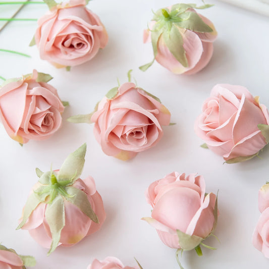 50/100 Pieces Rose Heads Household Wedding Supplies Decoration Craft Home Decor Festival Wreath Scrapbook Silk Artificial Plants