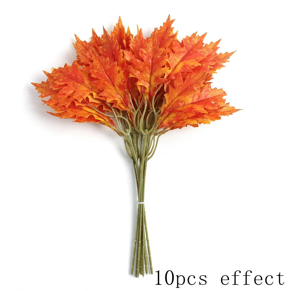 2/5pcs Artificial Maple Leaves Fake Plants Garden Wedding Marriage Decoration Outdoor for Home Decor Flowers Bouquet Accessories