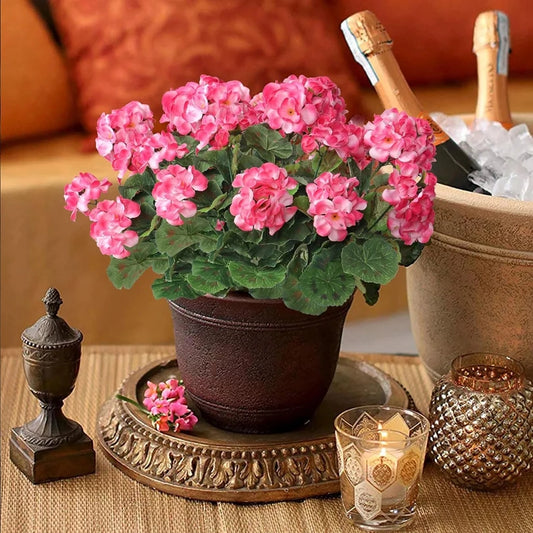 Artificial Flowers Plants Begonia Flower Wedding Bridal Bouquets Home Room Outdoor Garden Bonsai Decoration DIY Festival Wreaths