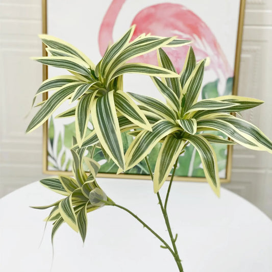 Artificial Palm Tree High Grade Simulation of Fake Flowers 3 Heads Turtle Back Leaf Creative Simulation Plant Wall Potted Decor