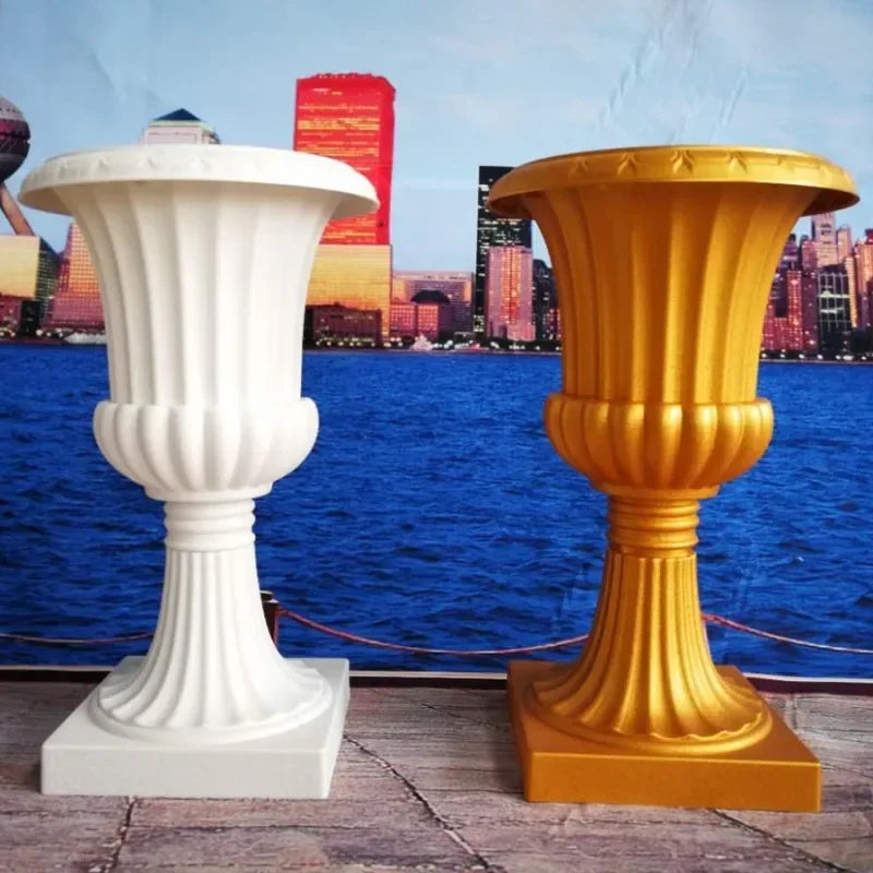 Golden Vase Wedding Birthday Christmas Festival Party Site Decoration Originality Retro Style European Plastic Flower Pot Vases