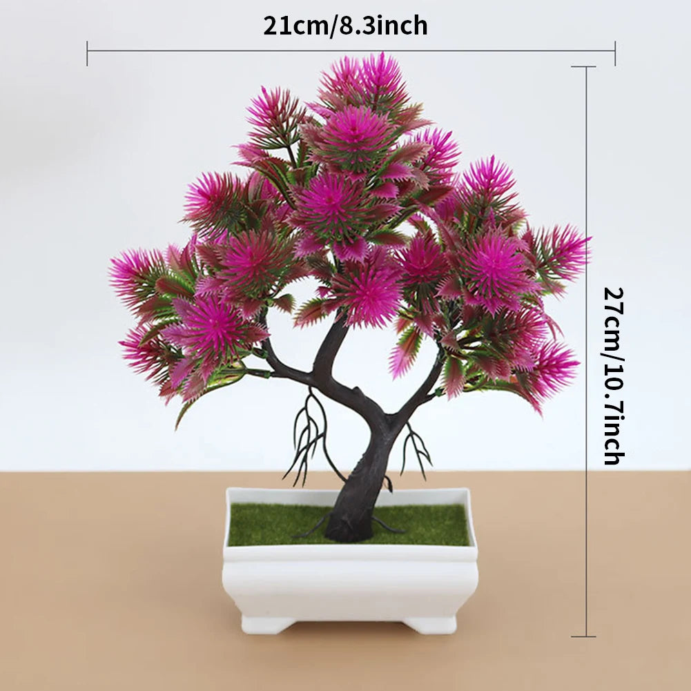 Bonsai Small Tree Pot Artificial Plants Fake Plant Flowers Potted Ornaments for Home Room Table Decoration Hotel Garden Decor