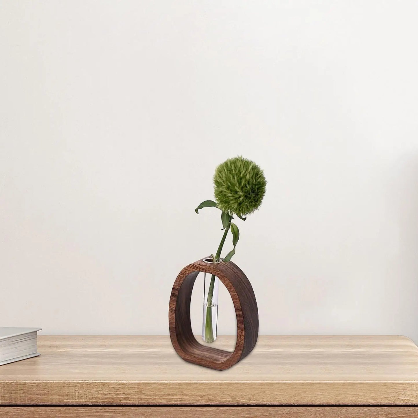 Wooden Glass Flower Vase Hydroponic Flower Hydroponics Water Plant For Valentine'S Day Wedding Arrangement Vase Desktop Ornamen