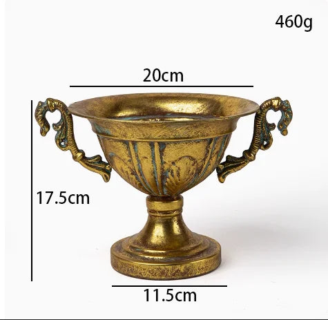 European Golden Retro Iron Vase Flower Arrangement Vessel Decoration Home Room Ornaments Wedding Banquet Table Accessories Items