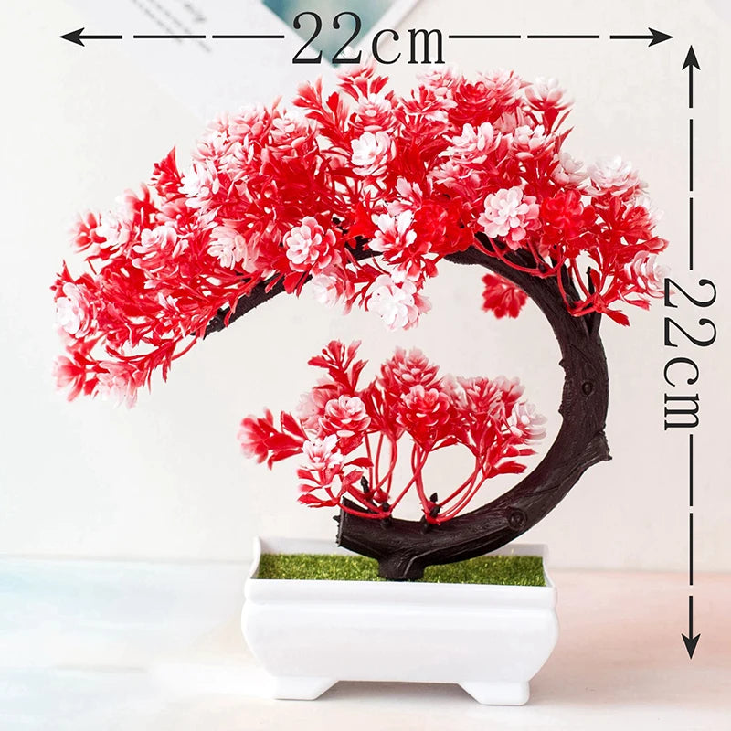 1pcs Artificial Plants Bonsai Small Tree Fake Plant Flower Potted Ornaments for Home Hotel Room Table Decoration Garden Decor