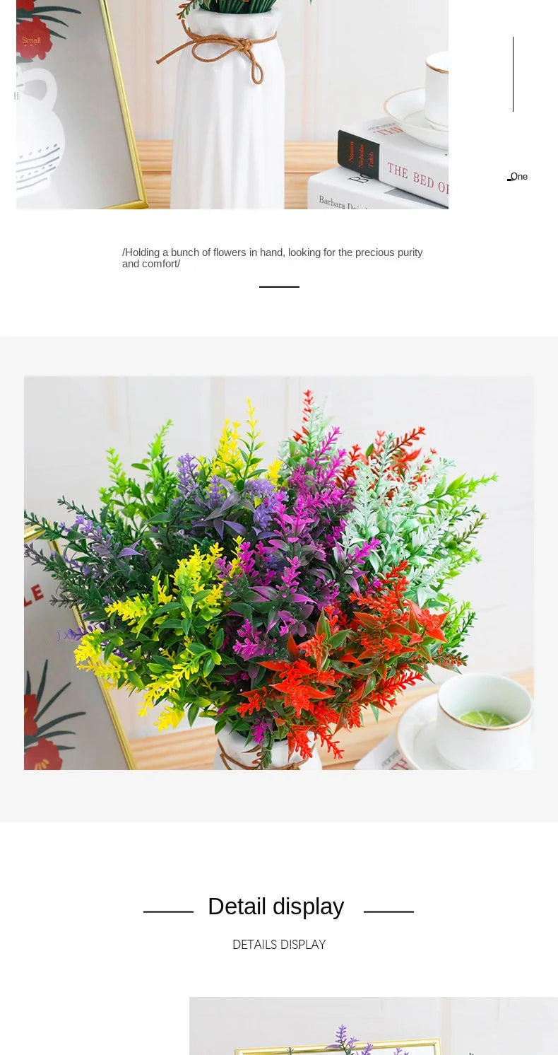 35cm 7 Fork Artificial Leaf Ear Lavender Wedding Home Decoration Wheat Ear Flower Project Artificial Flower Outdoor Decoration