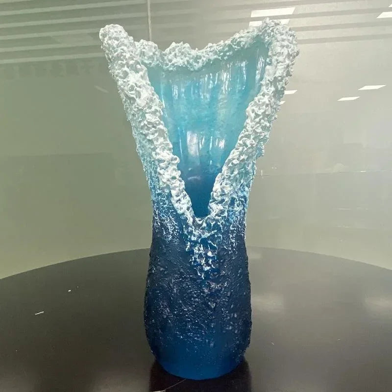 Sea Spray Vase Resin Crafts, Sea Spray Vase Decoration Ocean-themed Blue Home Decoration
