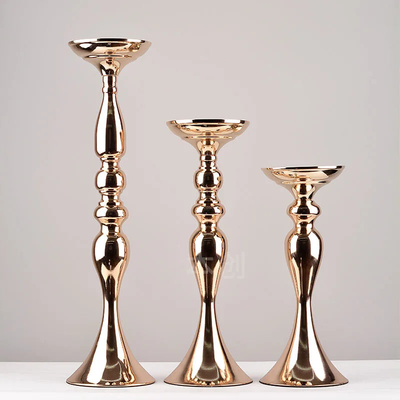 Metal Candle Holders Flowers Vase Candlestick Centerpieces Road Lead Candelabra Centerpieces Wedding porps Christmas decoration