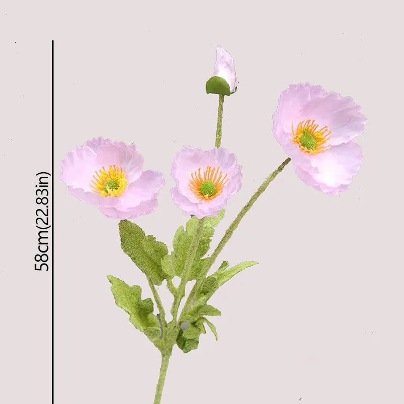 Flocking Yu Meiren Simulation Flower Bundle Dry Flower DecorationSilk Flower Poppy Flower Wedding Home Decoration Photography