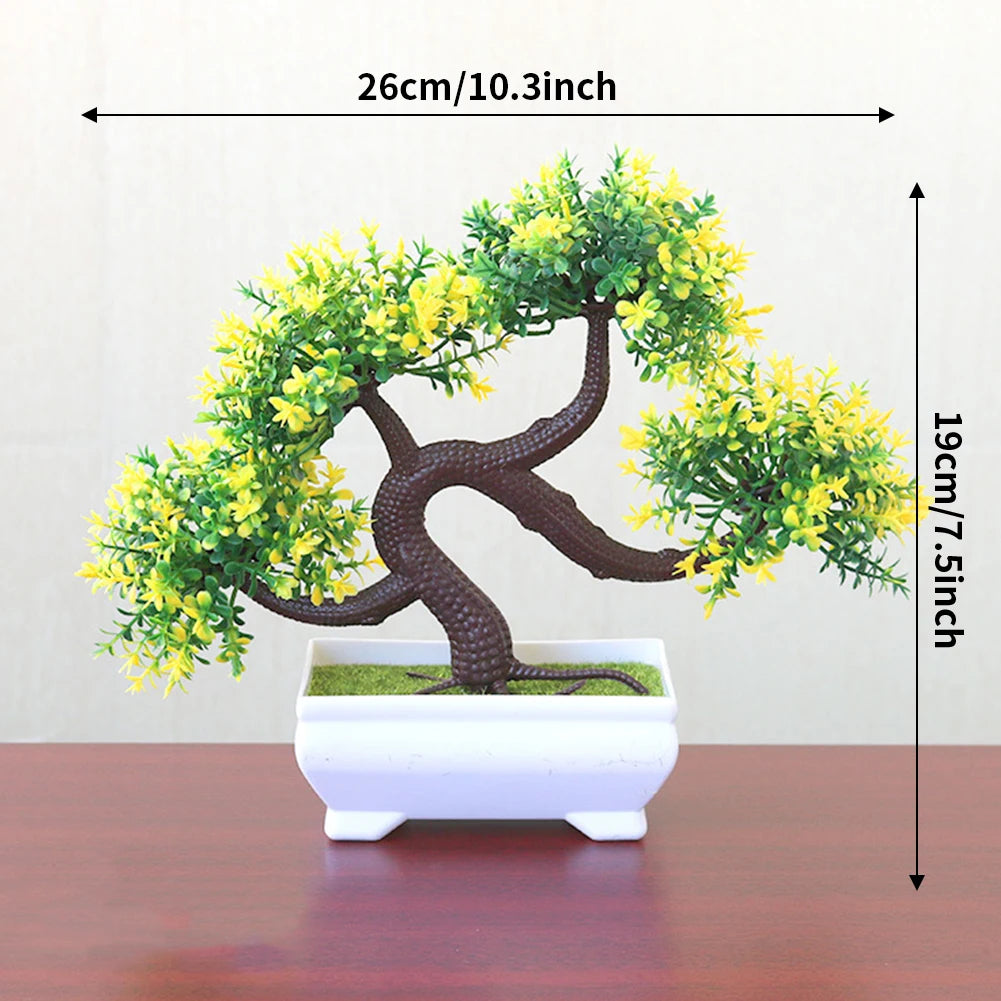 Bonsai Small Tree Pot Artificial Plants Fake Plant Flowers Potted Ornaments for Home Room Table Decoration Hotel Garden Decor