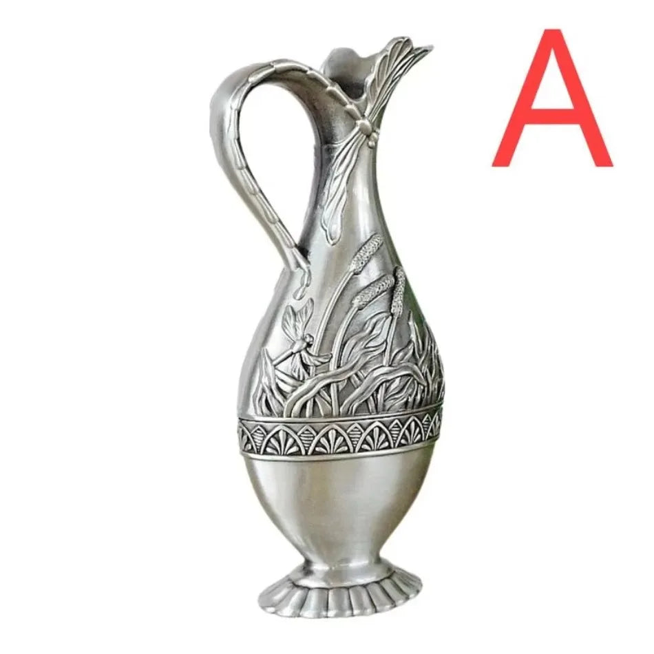 1Pcs Retro Style Flower Vase New Design Metal Brass Vases European Modern Hot Sale Flower Bottle Household Grow Flowers Supplies