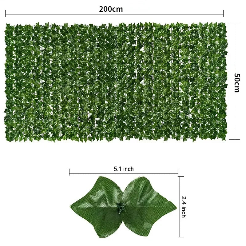 100X300cm Artificial Ivy Fence Plant Grass Wall Panel Faux Green Leaf Hedge Privacy  Screen Outdoor Home Garden Balcony Decor
