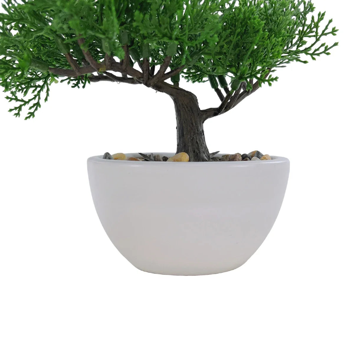 HXGYZP Bonsai Tree Artificial Plants Cypress Pine Tree With White Ceramic Pot Home Decor Indoor Office Desktop Plant Ornaments