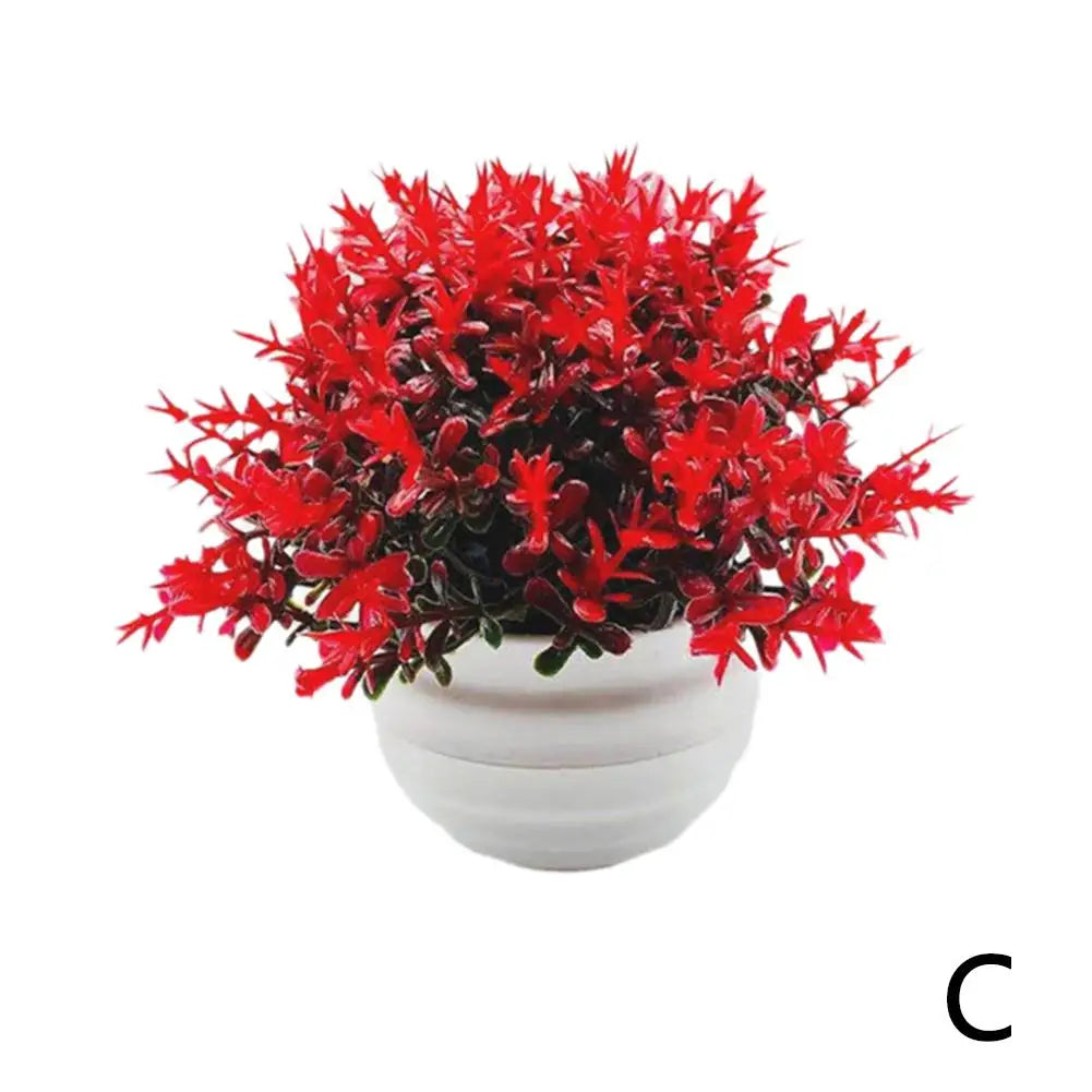 Artificial Plant Bonsai Desktop Small Face Plant Flower Pot Kitchen Bedroom Office Tabletop Decoration Potted Flower Ornament