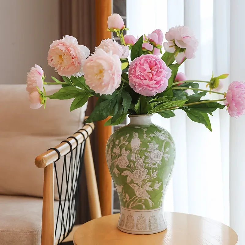 Ceramic vase advanced plum bottle blue and white porcelain living room decoration table light luxury style high-end furnishings