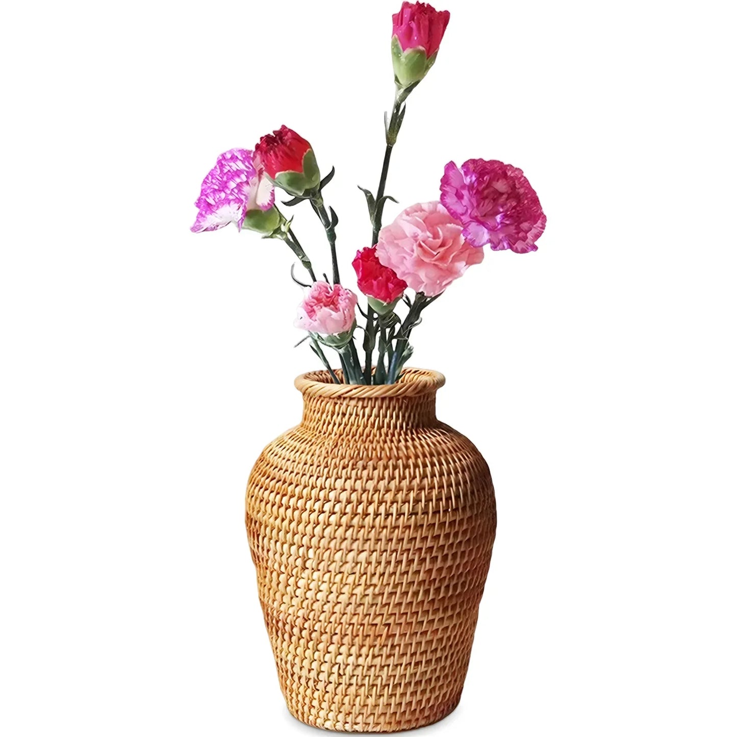 Rattan Woven Flower Vase Rustic Flower Arrangement Containers Large Floor Vase Decorative Imitation Wicker Floor Vase Tall