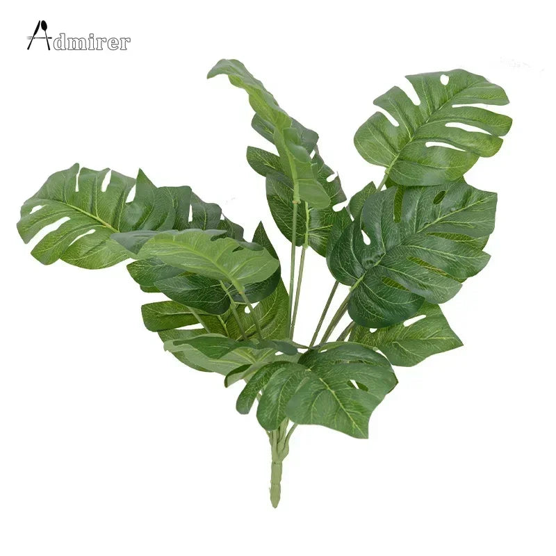 Artificial Plants Green Palm Leaves Monstera Home Garden Living Room Bedroom Balcony Decoration Tropical Plastic Fake Plant Long